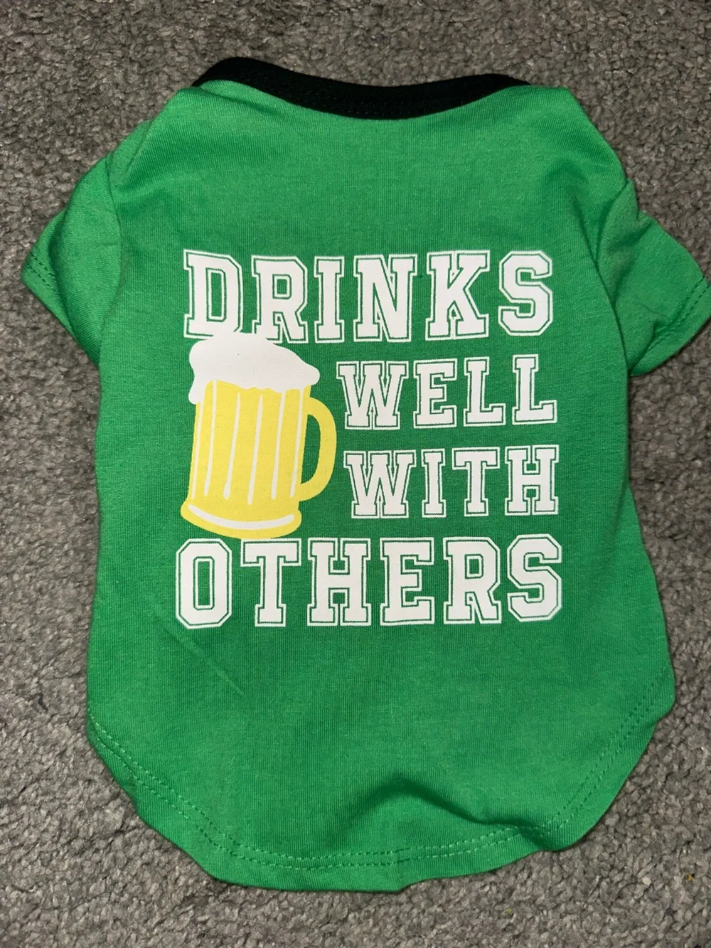 Green 'Drinks Well With Others' Dog T-Shirt